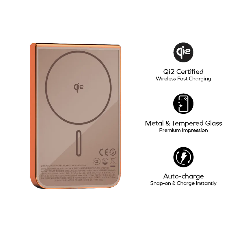 Momax 1-Power S.Pass 5000mAh Qi2 Magnetic Wireless Battery Pack