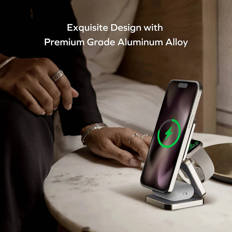 MOMAX  Q2.Mag 3-in-1 Foldable Qi2 15W Magnetic Wireless Charging Stand