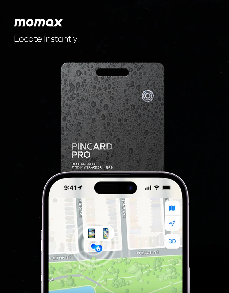 MOMAX PinCard Pro Rechargeable Find My Locator