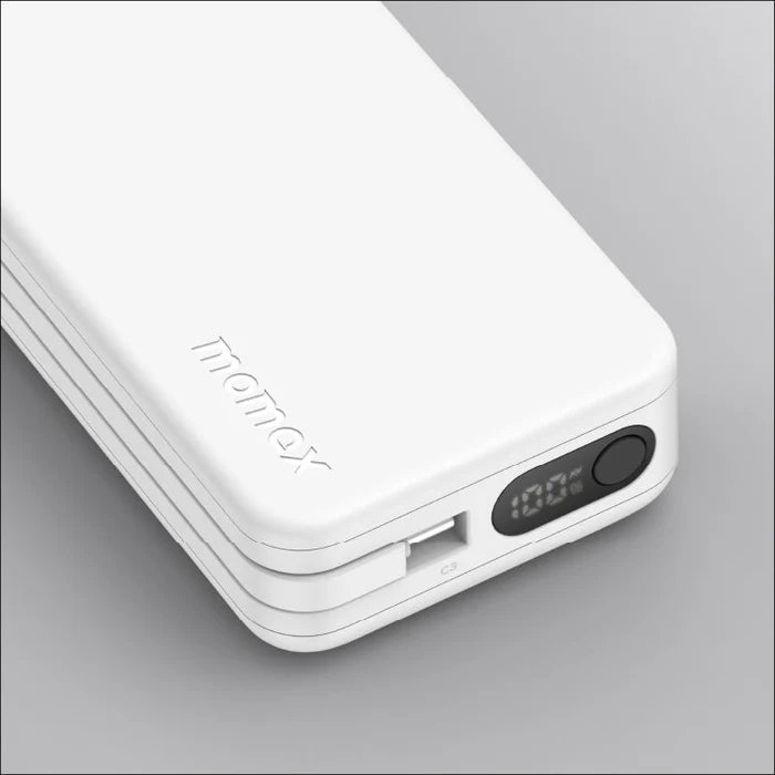 MOMAX 1-Power Vital+ Power Bank 10000mAh With 2 Built-In USB-C Cables