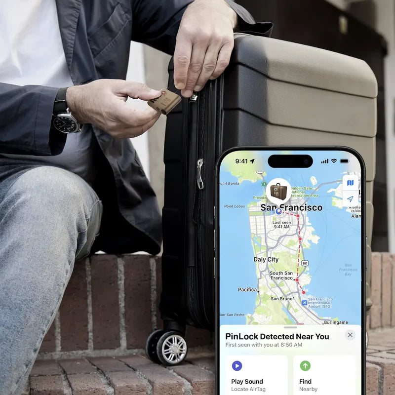 MOMAX PinLock Find My Locator with TSA Padlock