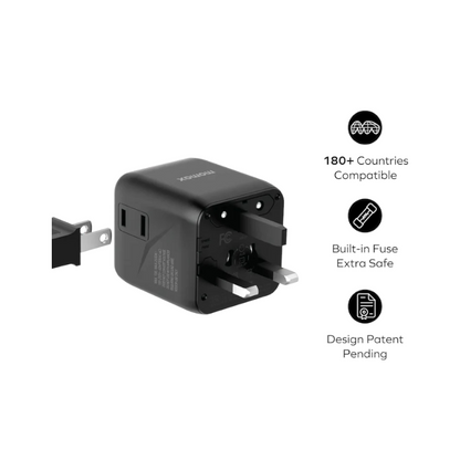 MOMAX 1-World Universal Travel Charger with Dual AC