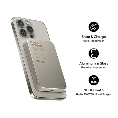 Momax Q.Mag X1 Magnetic Wireless Power Bank 10000mAh - Gen 2