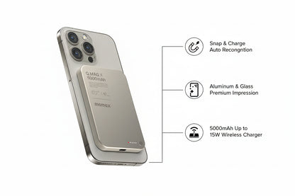Momax Q.Mag X Magnetic Wireless Power Bank 5000mAh - Gen 2