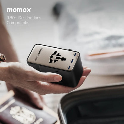 MOMAX 1-World² 205W 7-Port Dual AC Travel Adapter