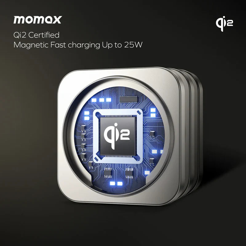 MOMAX  Q2.Mag 3-in-1 Foldable Qi2 15W Magnetic Wireless Charging Stand