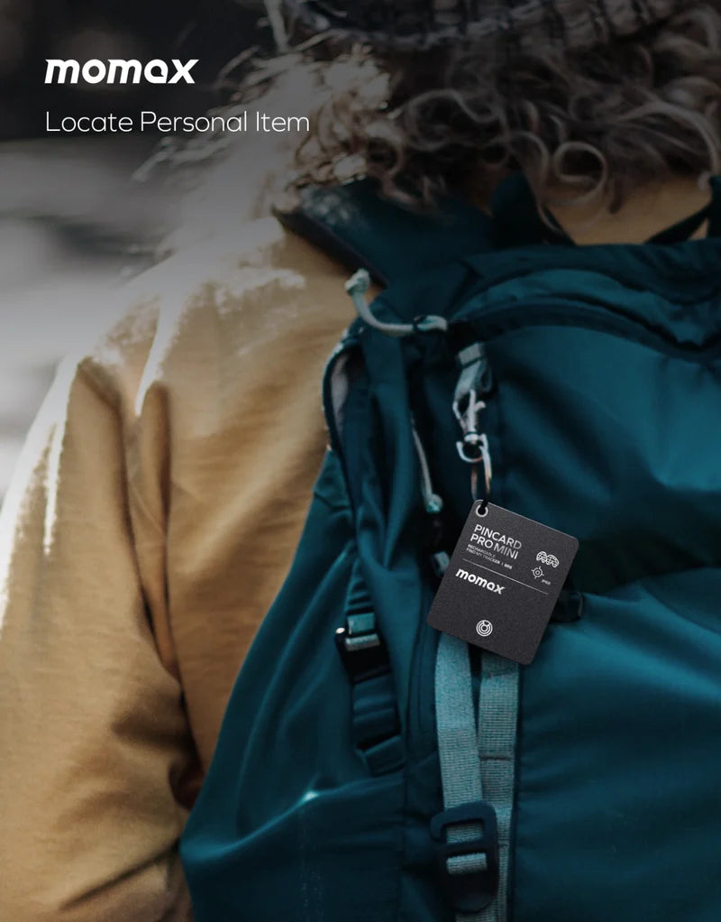MOMAX PinCard Pro Mini Rechargeable Find My Locator