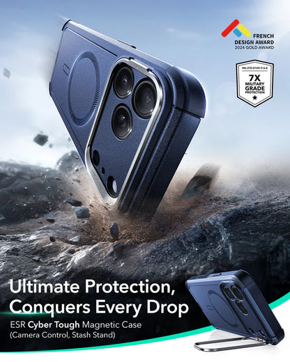 ESR Cyber Tough Magnetic Case (Camera Control, Stash Stand) 17 SERIES